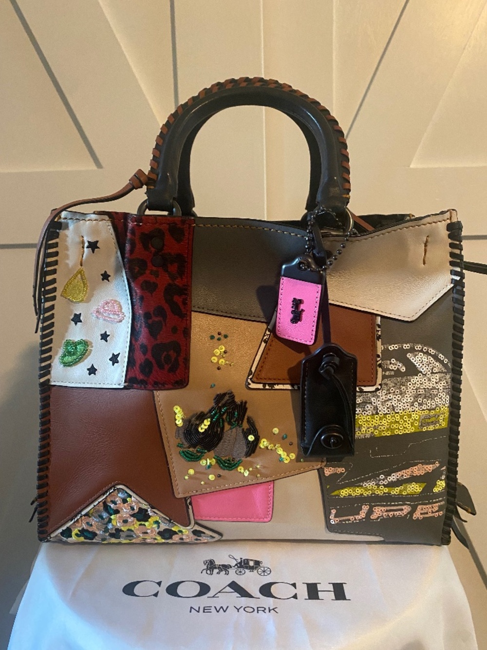 Coach 1941 Rogue 30 Embellished Patchwork Whipstitch